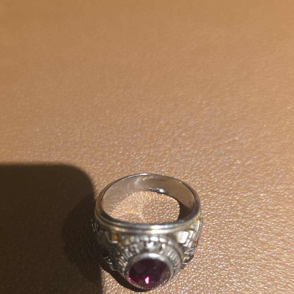 Source Unknown Silver Ring With Vivid Pink Oval S… - image 5